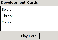 The development cards panel