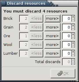 The discard dialog